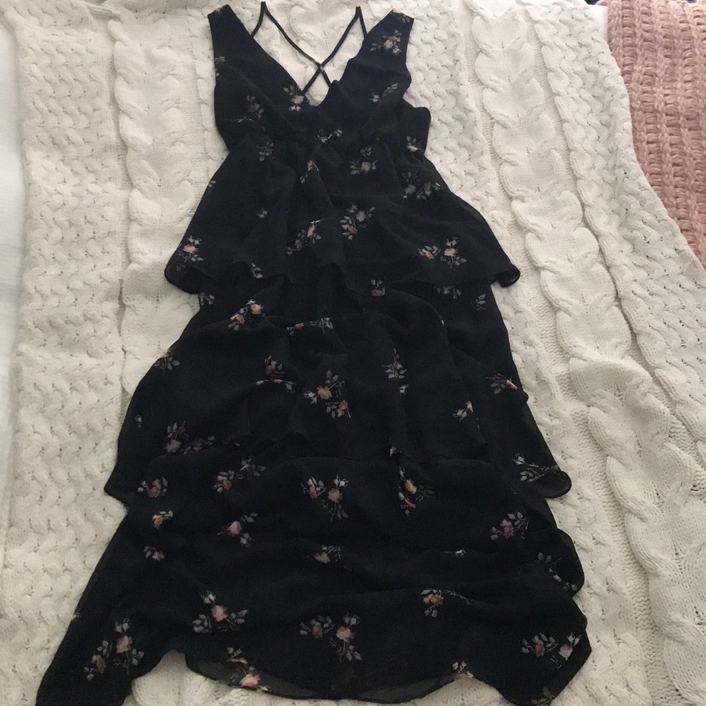 Ruffled floral maxi dress